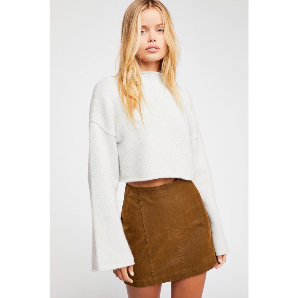 NEW Free People Modern Femme Vegan Suede Skirt - Cedar